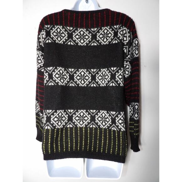 Western Connection Sweater Medium Dolls 3D 80s Knit Art to Wear Funky Weird - Picture 14 of 14